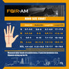 Hand size chart showing measurements for S, M, L, XL, and XXL glove sizes.