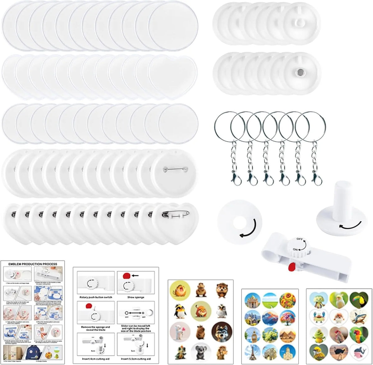 DIY Pin Badge Maker Kit for Kids with 48 Patterns