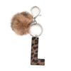 Leopard Print Letter Keychain
