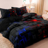 Geometric Grid Print Duvet Cover Set with Pillowcases