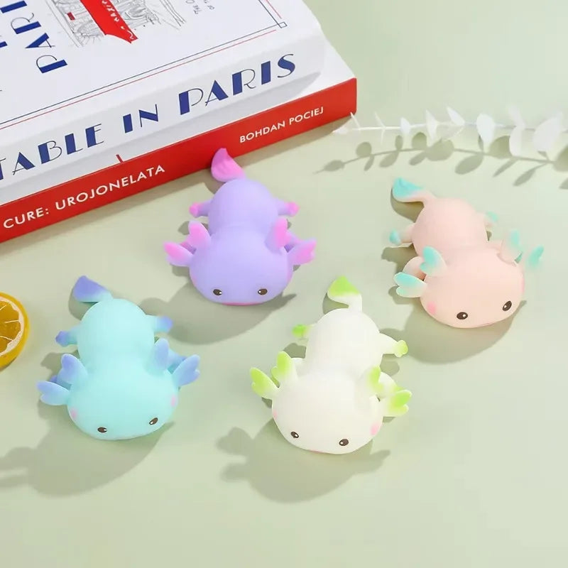Axolotl Squeeze Ball Stress Relief Toy - Slow Rising Squishy for Kids and Adults