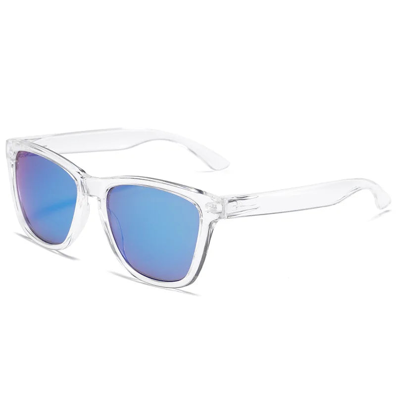 Retro Clear Frame Sunglasses with UV400 Protection