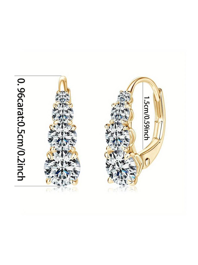 Boucles d'oreilles en moissanite et argent sterling 925