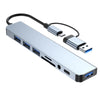 8-in-1 USB & USB-C Docking Hub with Audio Jack and Card Reader