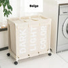 3-Compartment Rolling Laundry Hamper with Wheels