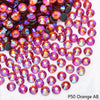 P50 Orange AB rhinestones in various shades of orange and pink glitter