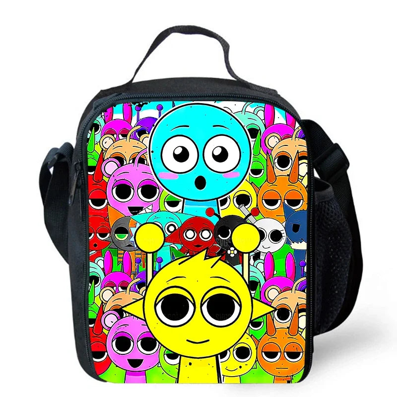 Cartable Enfant Cartoon Sprunki avec Pochette Avant