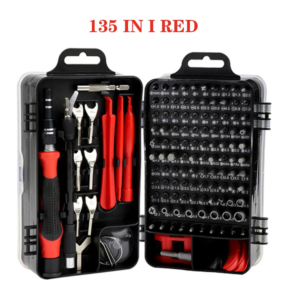 Precision 135-in-1 Screwdriver Set with Magnetic Bits and Repair Accessories