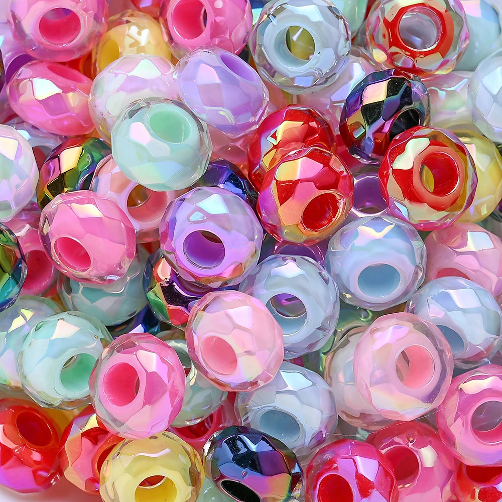 Multicolor Faceted Acrylic Spacer Beads for Jewelry Making