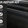 A product display showing a leather repair kit with features like resistance to wear, waterproof adhesive, and comfortable to