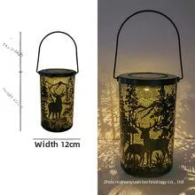 Solar Deer Garden Lantern with Forest Projection