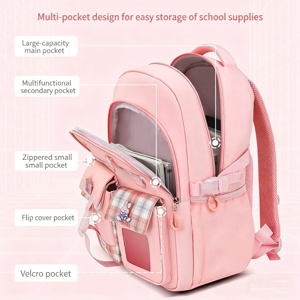 Lightweight Kids Backpack with Spine Protection