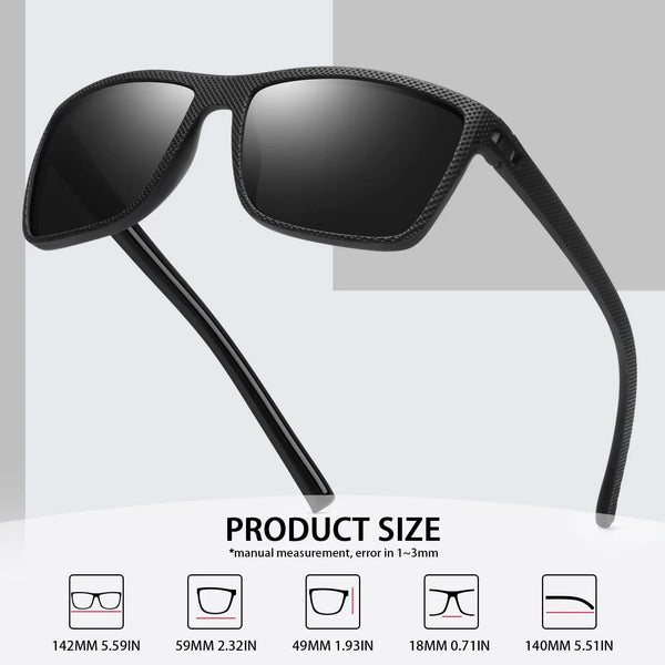 Polarized Square Sunglasses with UV400 Protection