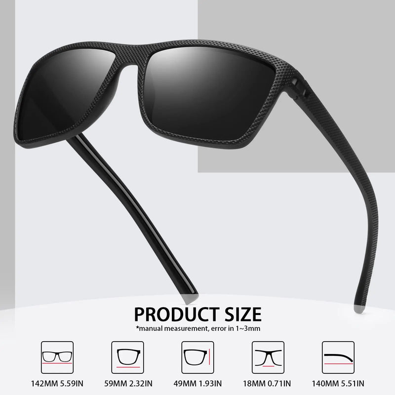 Polarized Square Sunglasses with UV400 Protection