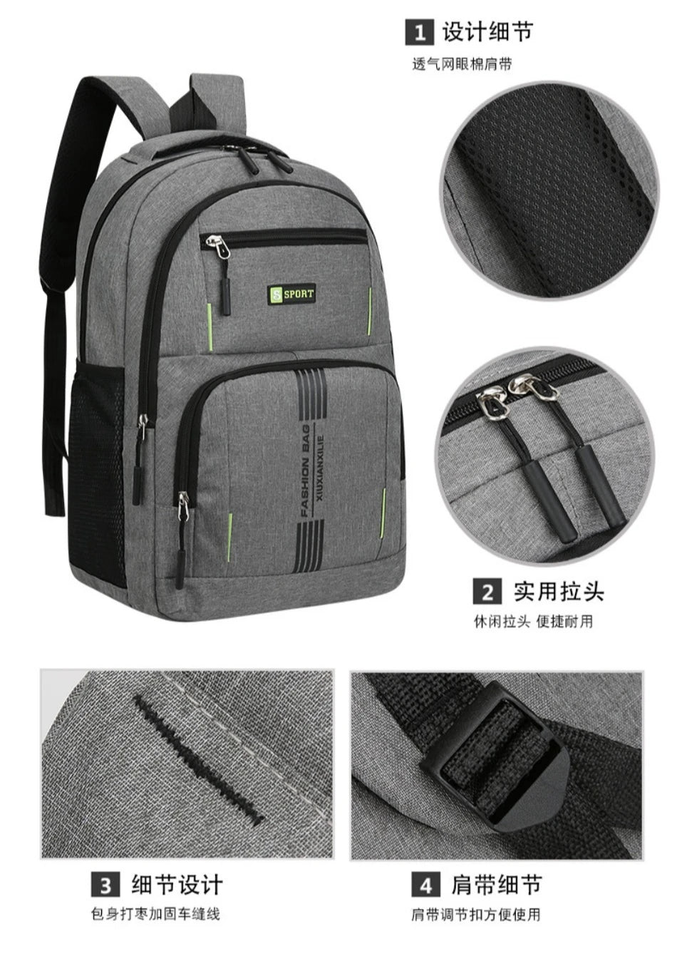 Versatile Commuter Backpack for Men – Lightweight with 15" Laptop Compartment
