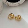 Chunky Rhinestone Hoop Earrings