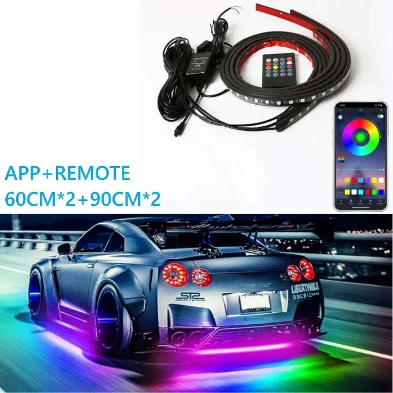 Tiras LED RGB Reactivas al Sonido para Iluminación Inferior del Coche