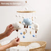 Wooden and Felt Crib Mobile with Cloud and Star Rattles