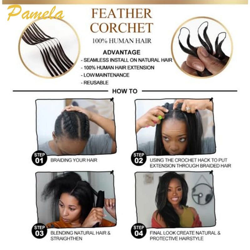 Extensiones de Cabello Crochet Sin Nudos con Onda Profunda