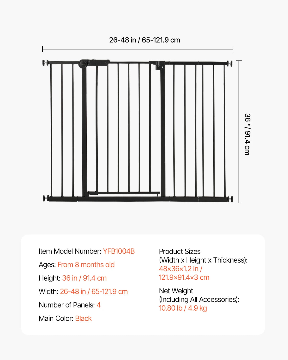 Walk-Through Safety Gate for Babies and Pets