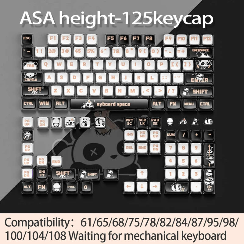 ASA height 125 keycap set featuring a cute pastel design for a mechanical keyboard