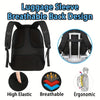 Black breathable luggage sleeve backpack featuring elastic straps and ergonomic design.