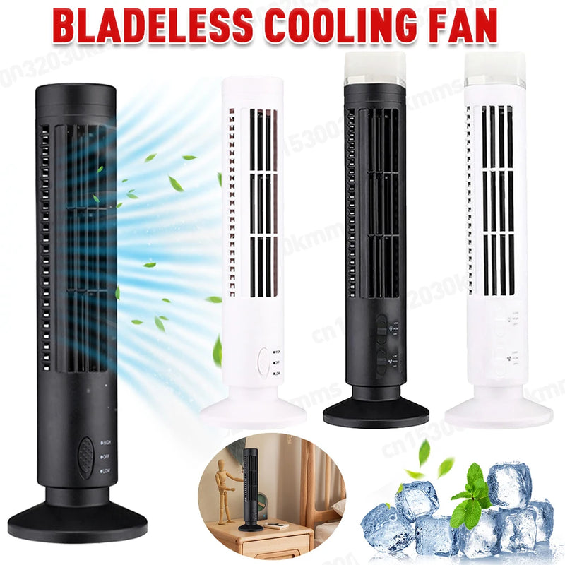 Bladeless LED Tower Fan with 90° Oscillation