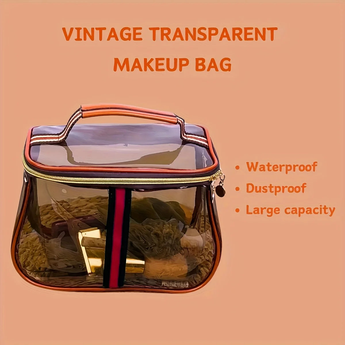 Transparent PVC Makeup Bag with Waterproof Design