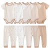 Baby Cotton Bodysuit and Pants Outfit Set (4-Piece)