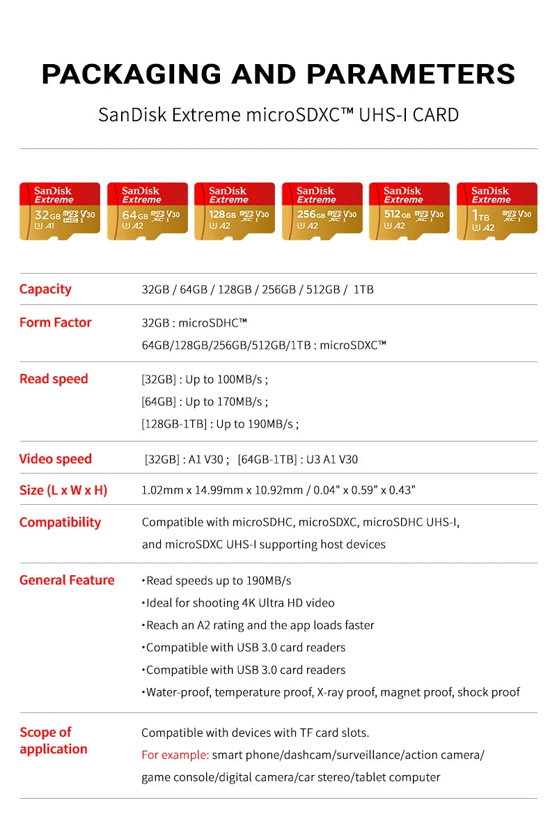 SanDisk Extreme microSDXC Card – U3 V30 High-Speed Storage (64GB–1TB)