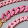 Matte Candy Pink Resin Handbag Chain – Detachable Shoulder Strap