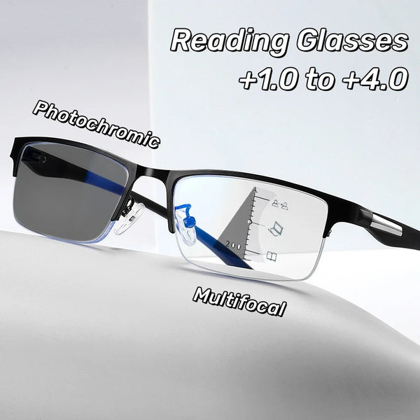 Progressive Multifocal Photochromic Reading Glasses