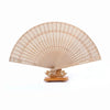 Handcrafted Sandalwood Folding Fan with Intricate Cutwork