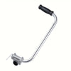 A silver ergonomic trimmer handle with a black grip and mounting point.