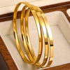Minimalist Gold-Plated Stainless Steel Bangle Set