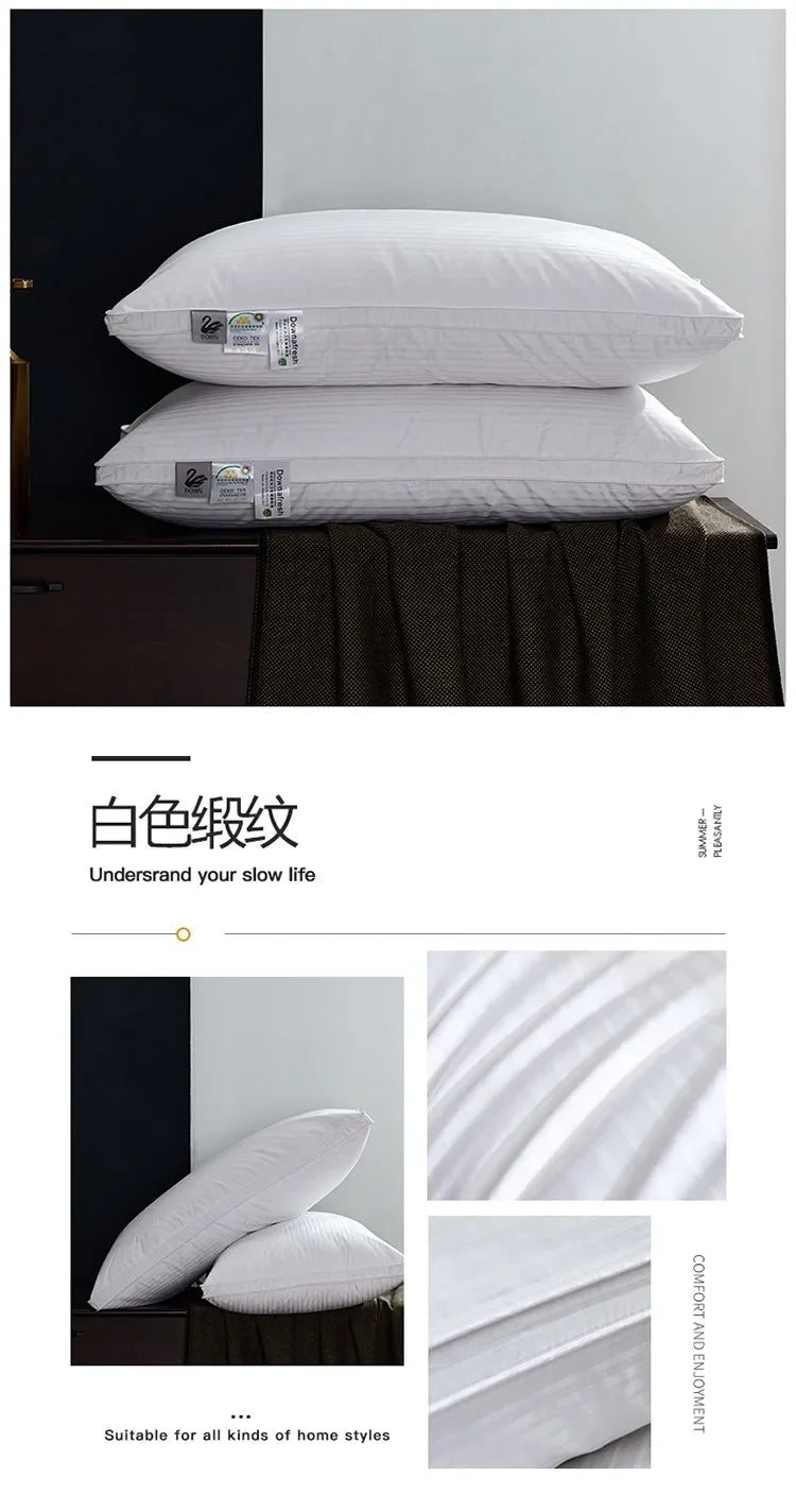 Premium Goose Down Pillow with Ergonomic Neck Support