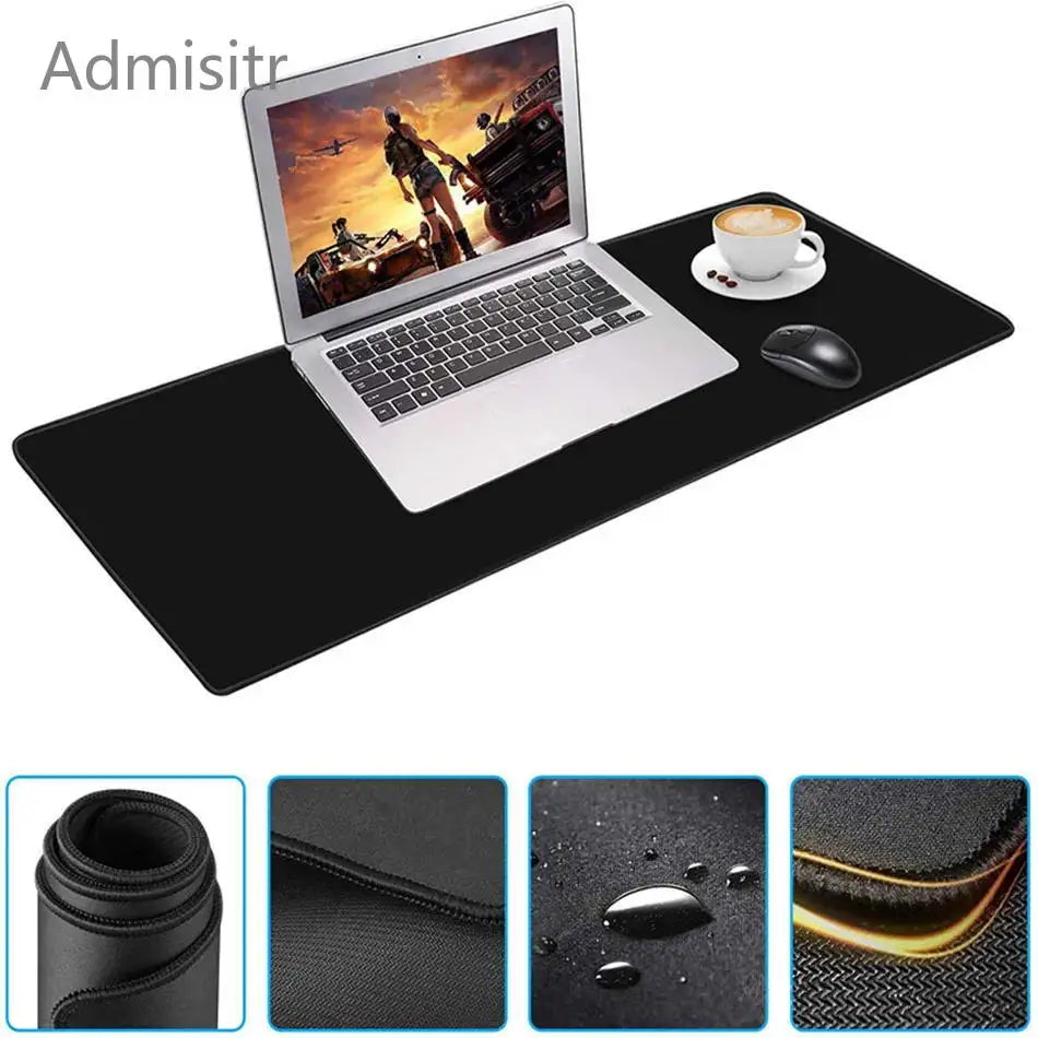 Large Abstract Desk Mat with Stitched Edges