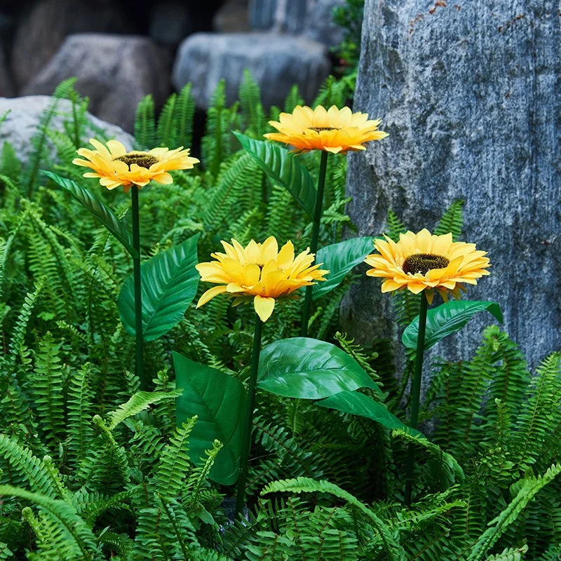 Solar-Powered Sunflower Garden Light