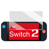 A clear tempered glass screen protector for a Nintendo Switch console.