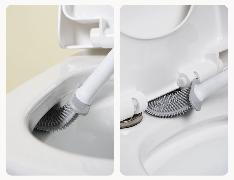 Silicone Toilet Brush with Wall-Mount Holder