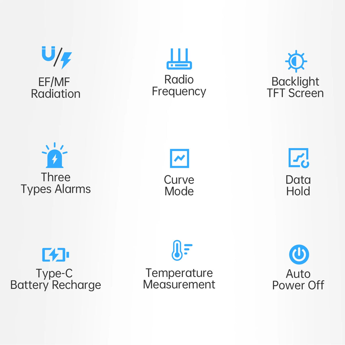 ERD-10 Multi-Function Field Safety Detector | EMF, EF & RF Meter with Alarm