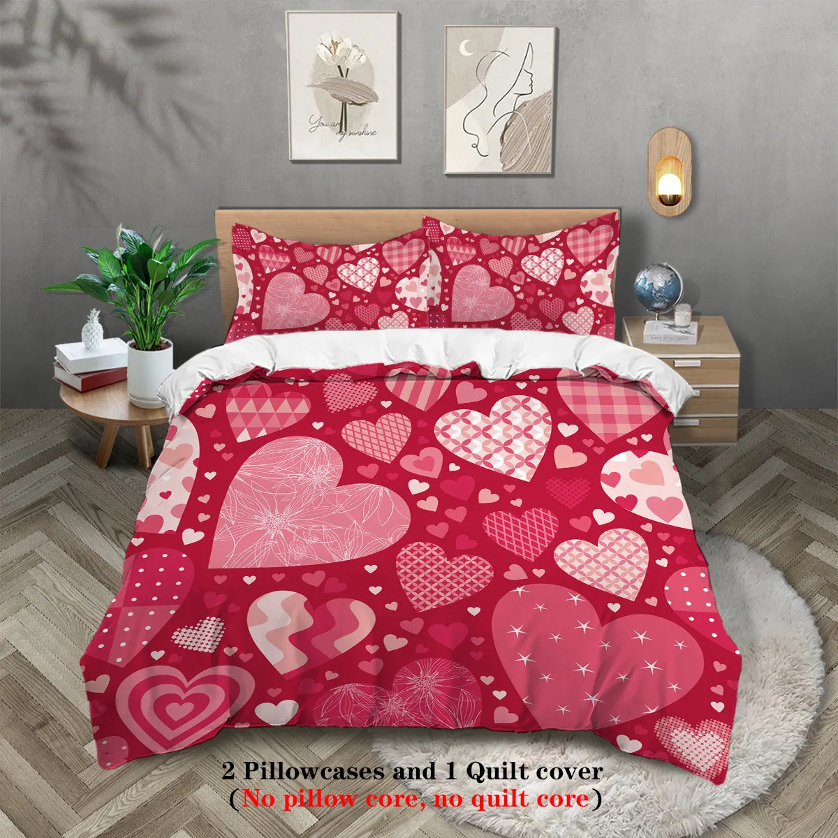 3-Piece Microfiber Comforter Set with Duvet Cover and Pillowcases
