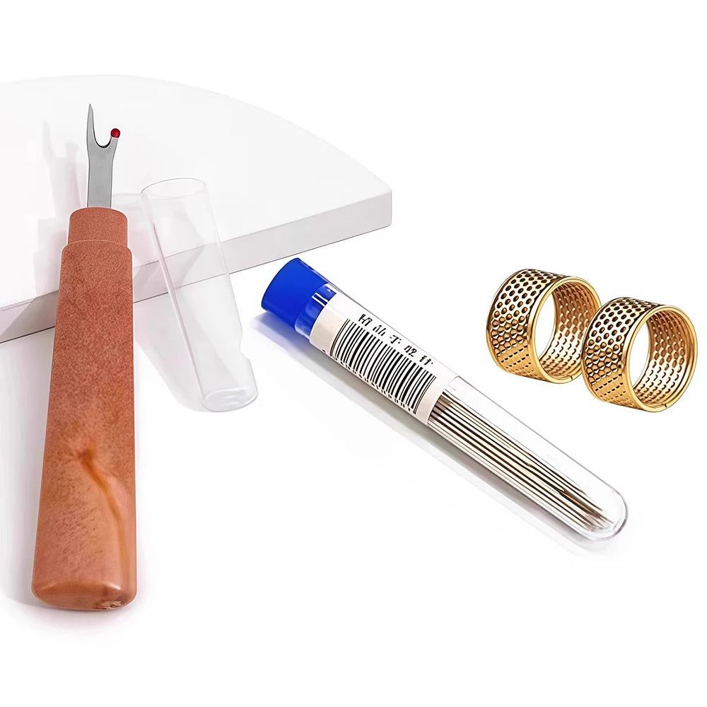 34-Piece Big Eye Sewing Needle Set with Easy-Thread Case