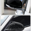 Gloss black mirror covers for Alfa Romeo Stelvio and Giulia vehicles.