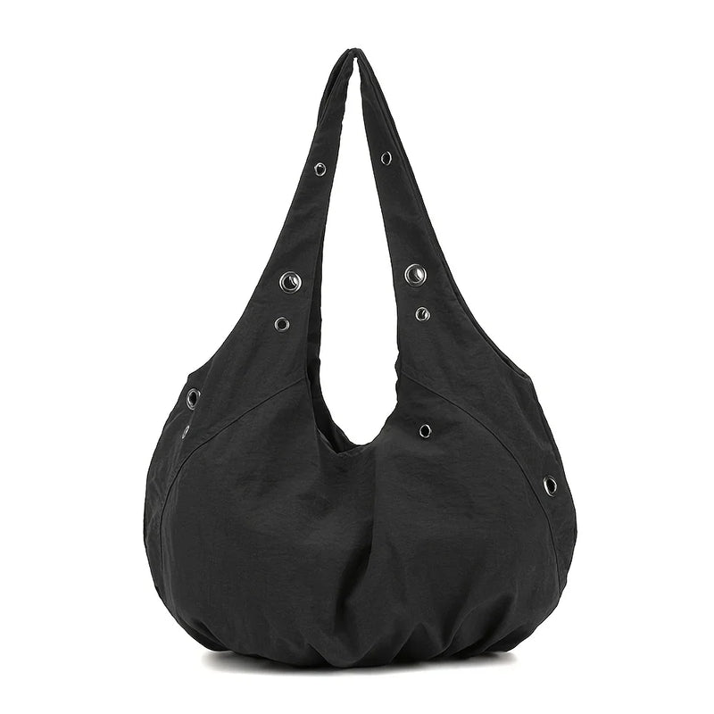 Nylon Tote Bag with Buckle Closure