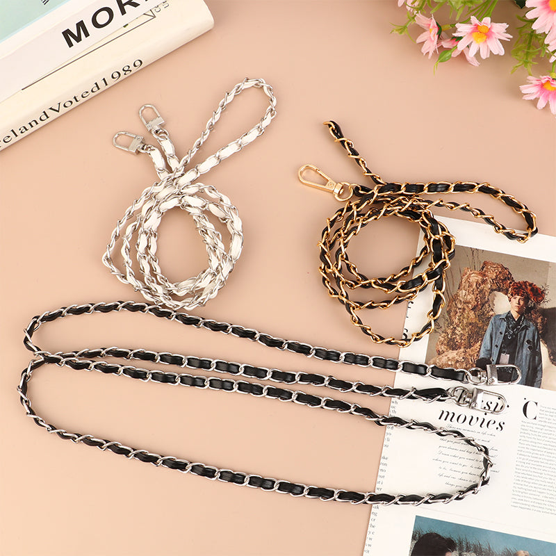 120cm Leather-Trimmed Chain Bag Strap