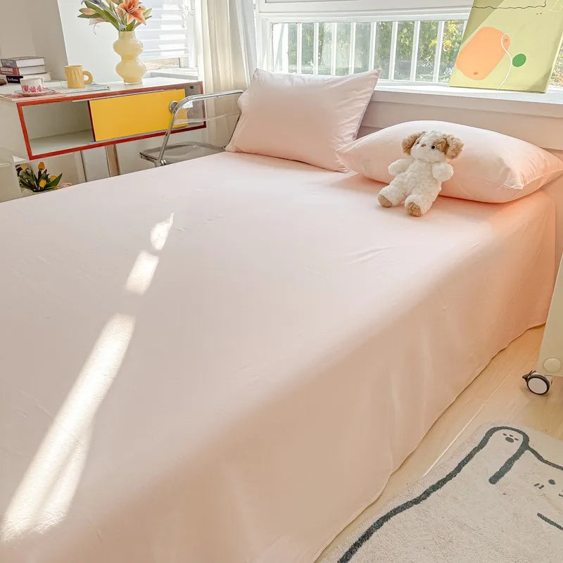 Organic Cotton Percale Bed Sheet Set with Pillowcases