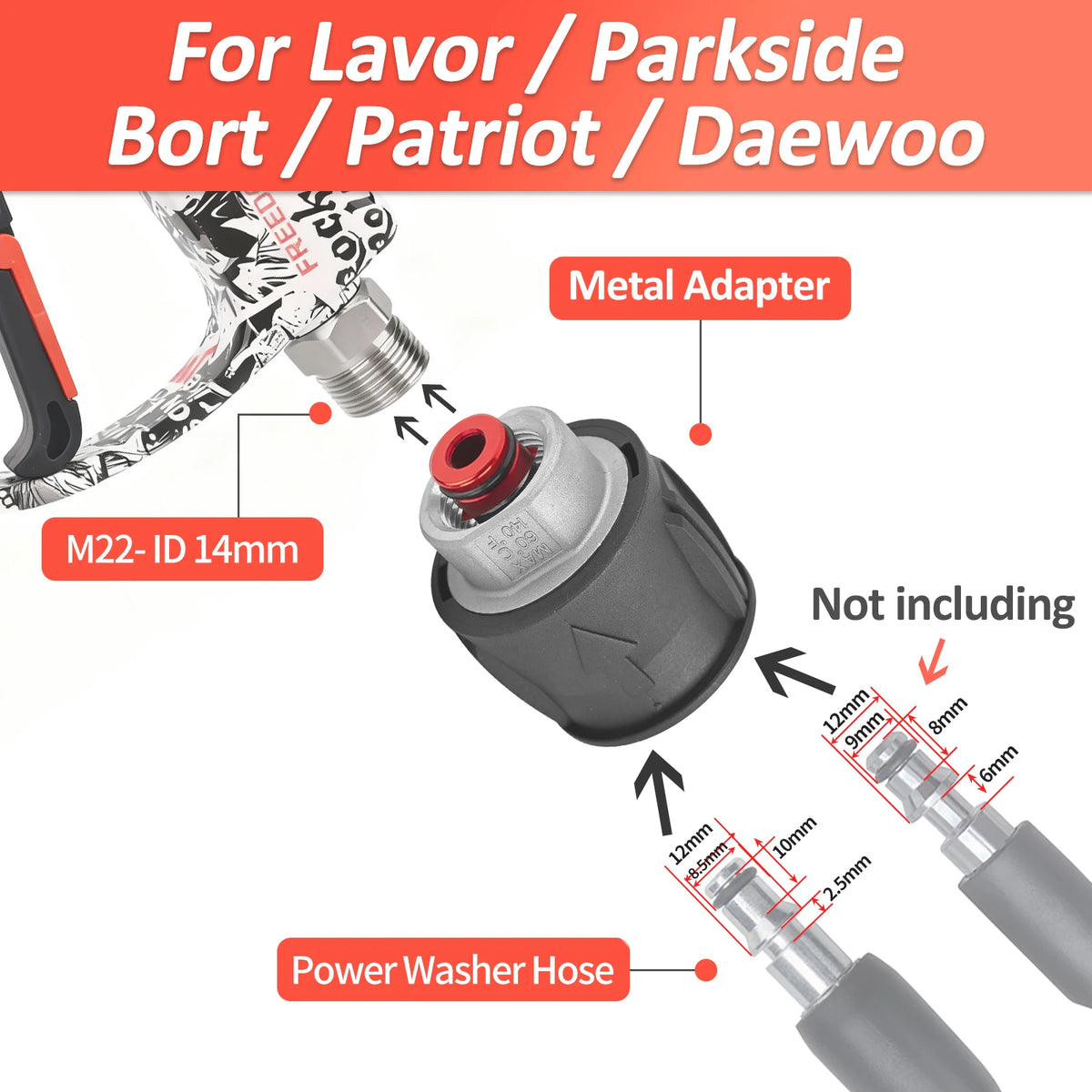Pressure Washer Short Spray Gun with Snow Foam Lance Set