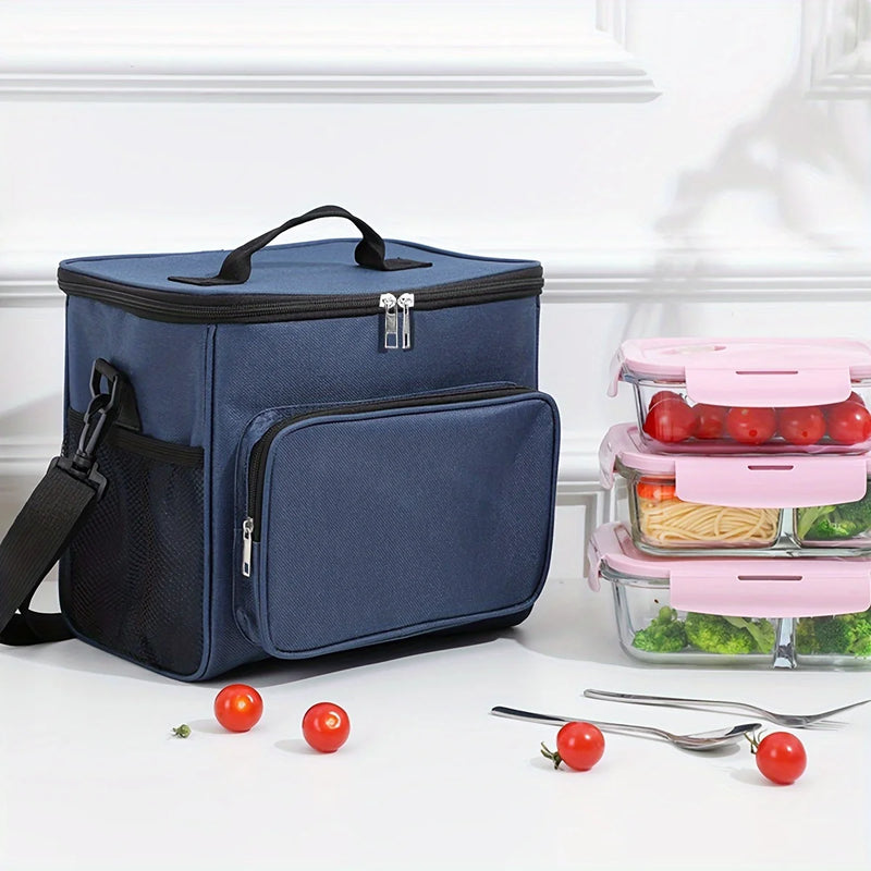 Insulated Oxford Lunch Bag with Adjustable Shoulder Strap