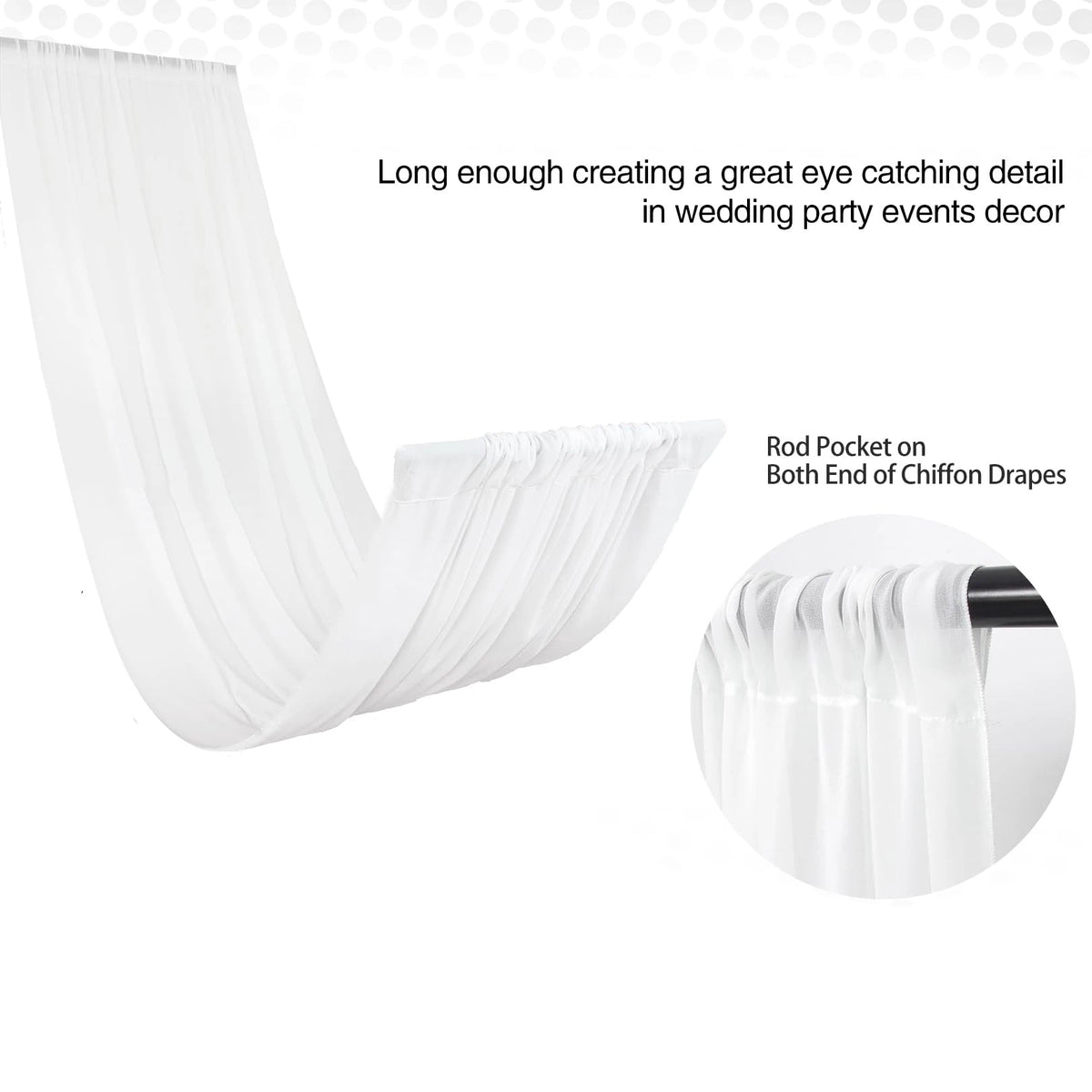 Sheer Chiffon Ceiling Drapes for Weddings & Events